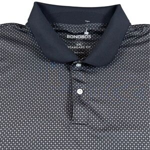 Bonobos Golf Polo Shirt Standard Fit Geometric AOP Black Casual Men’s Size 2XL